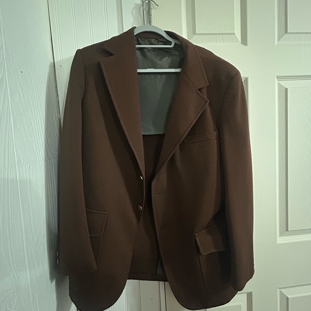 Classic Brown Vintage Men's Blazer Grandpa Blazer 100% polyester Doubleknit